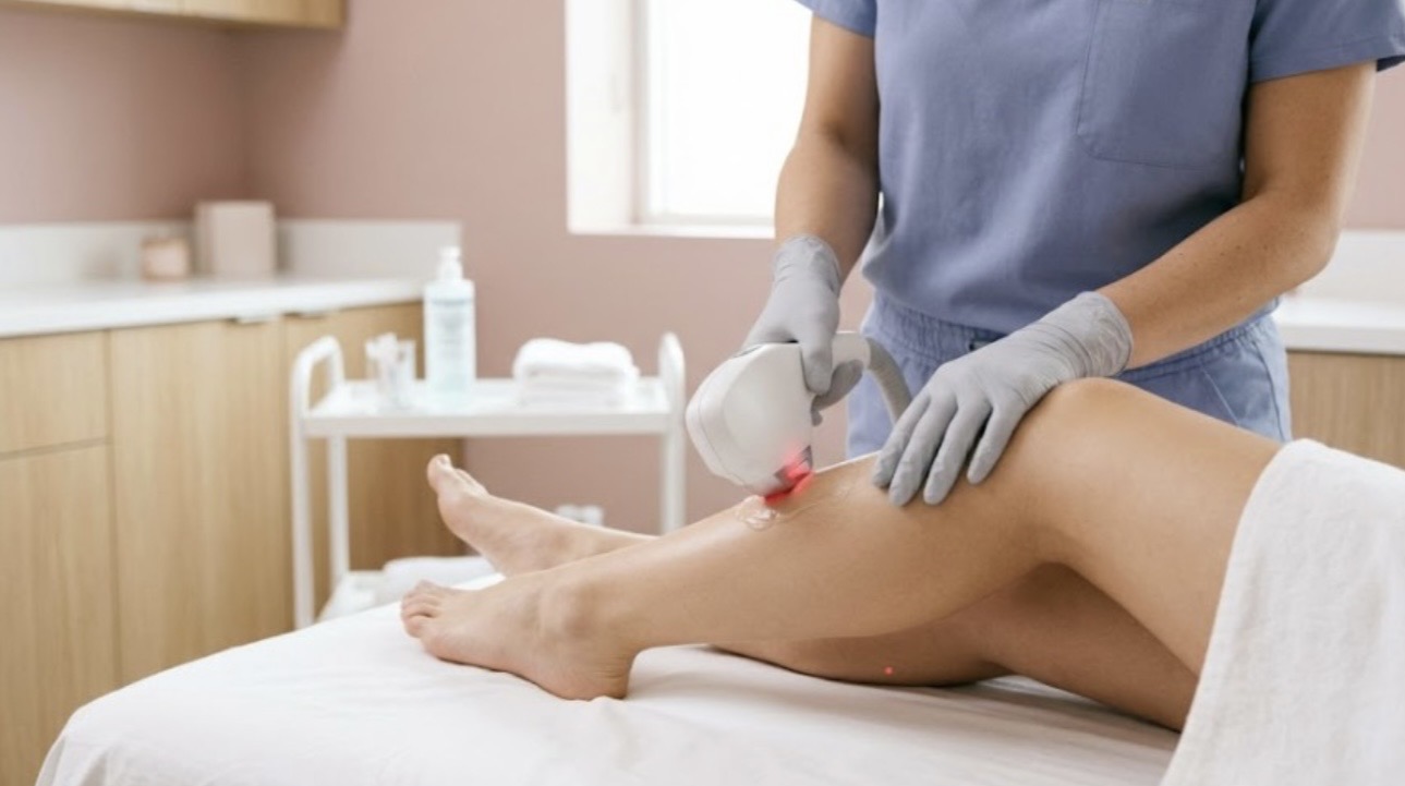 Laser hair removal treatment room